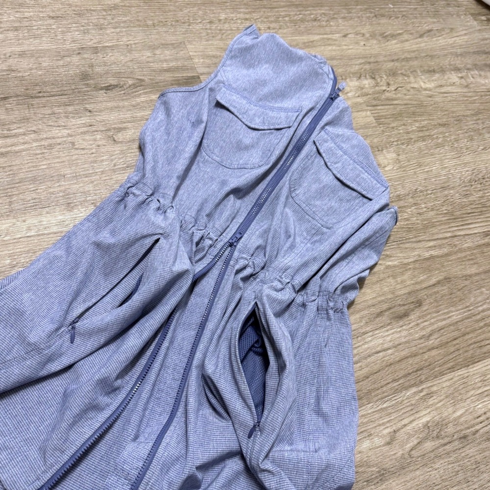 Duluth Trading Co Sol Survivor Tunic Vest Blue Stripe Full Zip Utility Size S - Picture 8 of 8